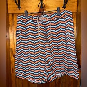 Patagonia‎ Wavefarer Men's Size 35 Multicolor Stripe 10" Stretch Board Shorts
